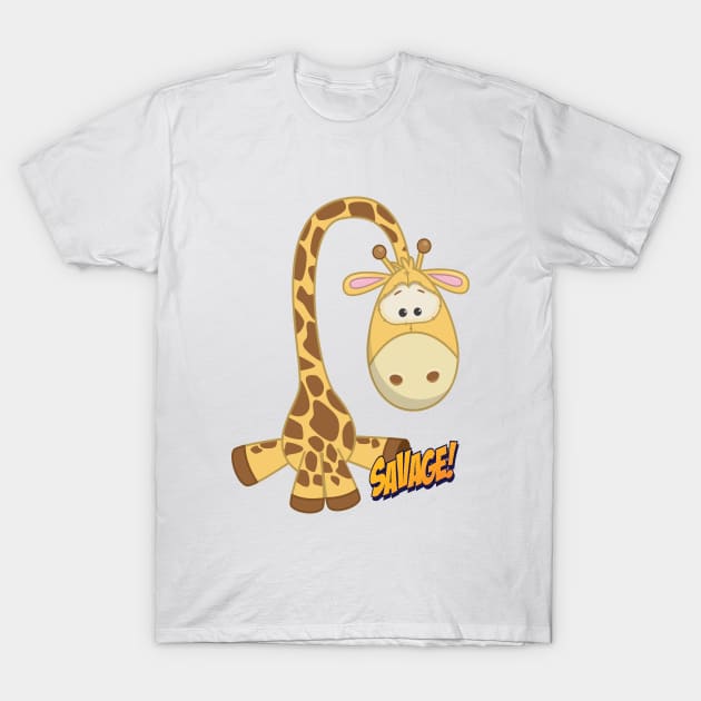 Giraffe Cute Kawaii Cartoon T-Shirt by ProjectX23Red